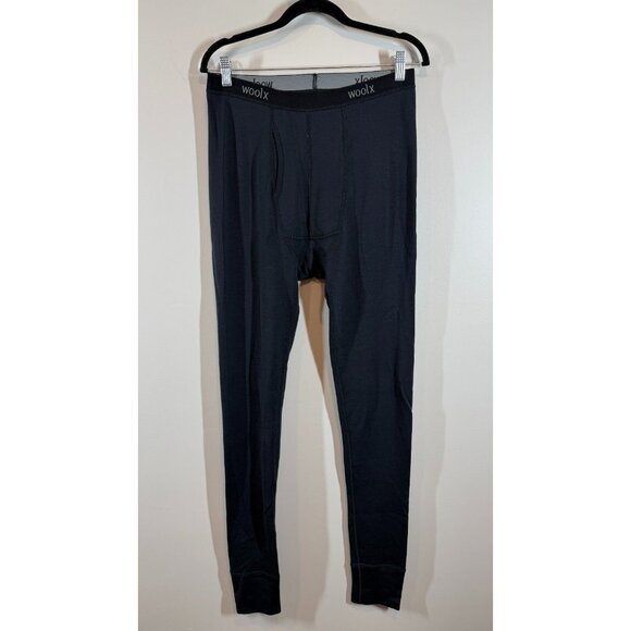 Woolx Men's Large Black 100% Merino Wool Thermal Base Layer Leggings - Picture 2 of 9